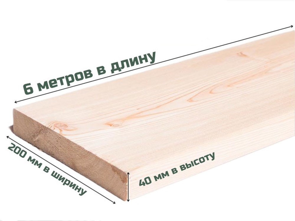 Доска обрезная 6*200*40мм.