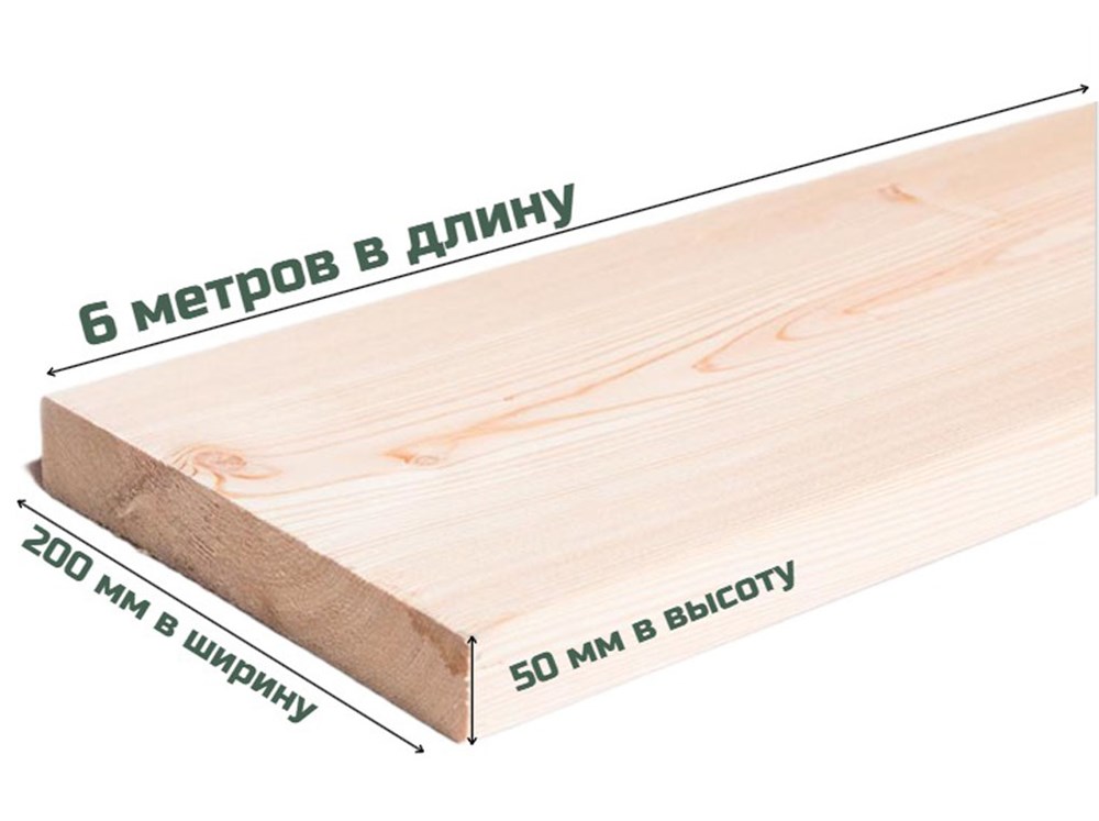 Доска обрезная 6*200*50мм.