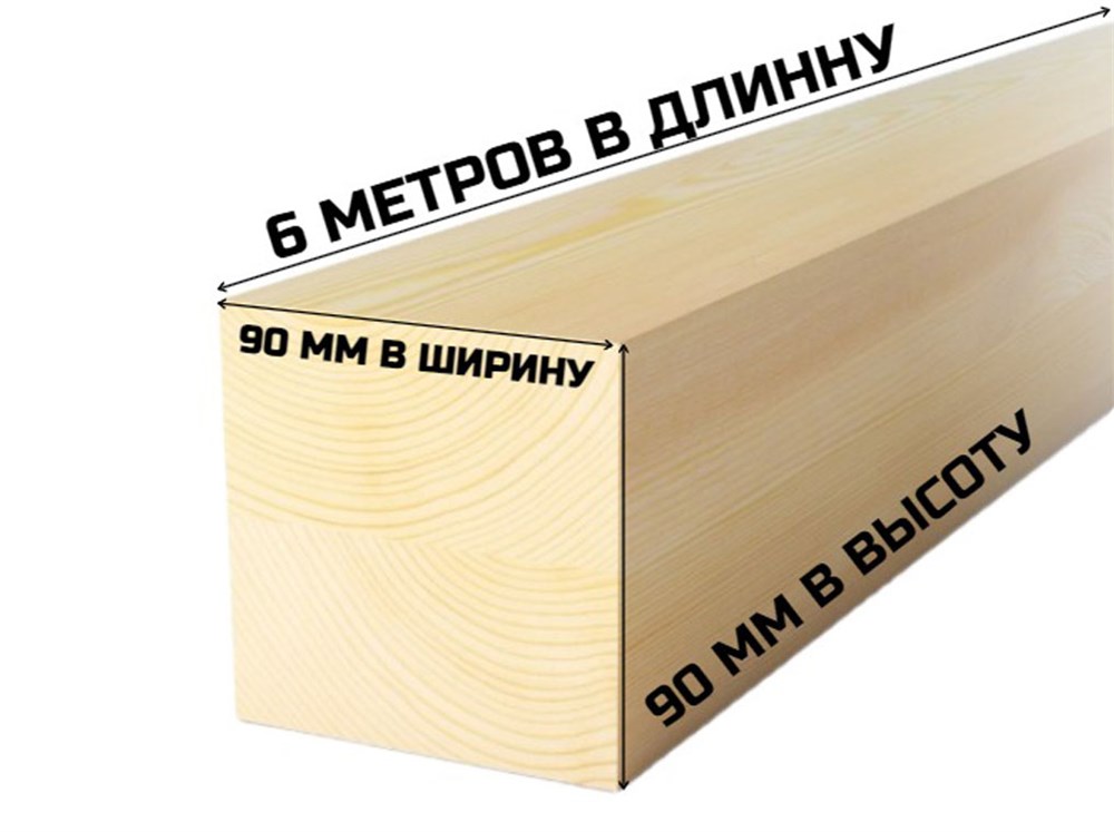 Брус обрезной 6*90*90мм.